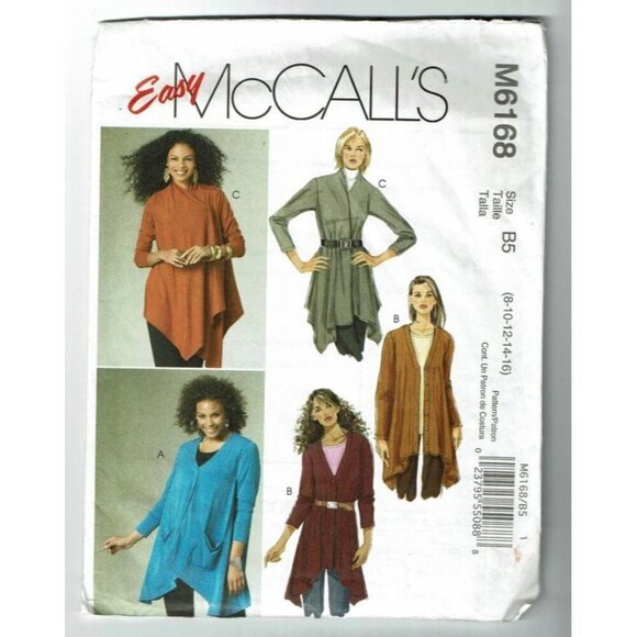 Sewing Pattern McCalls M6168 Misses Sizes 8-16 Cardigan Draped & Belted BOHO - Picture 1 of 2
